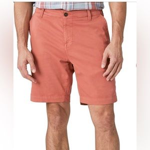 NEW Lucky Brand men’s flat front stretch cotton shorts in terracotta